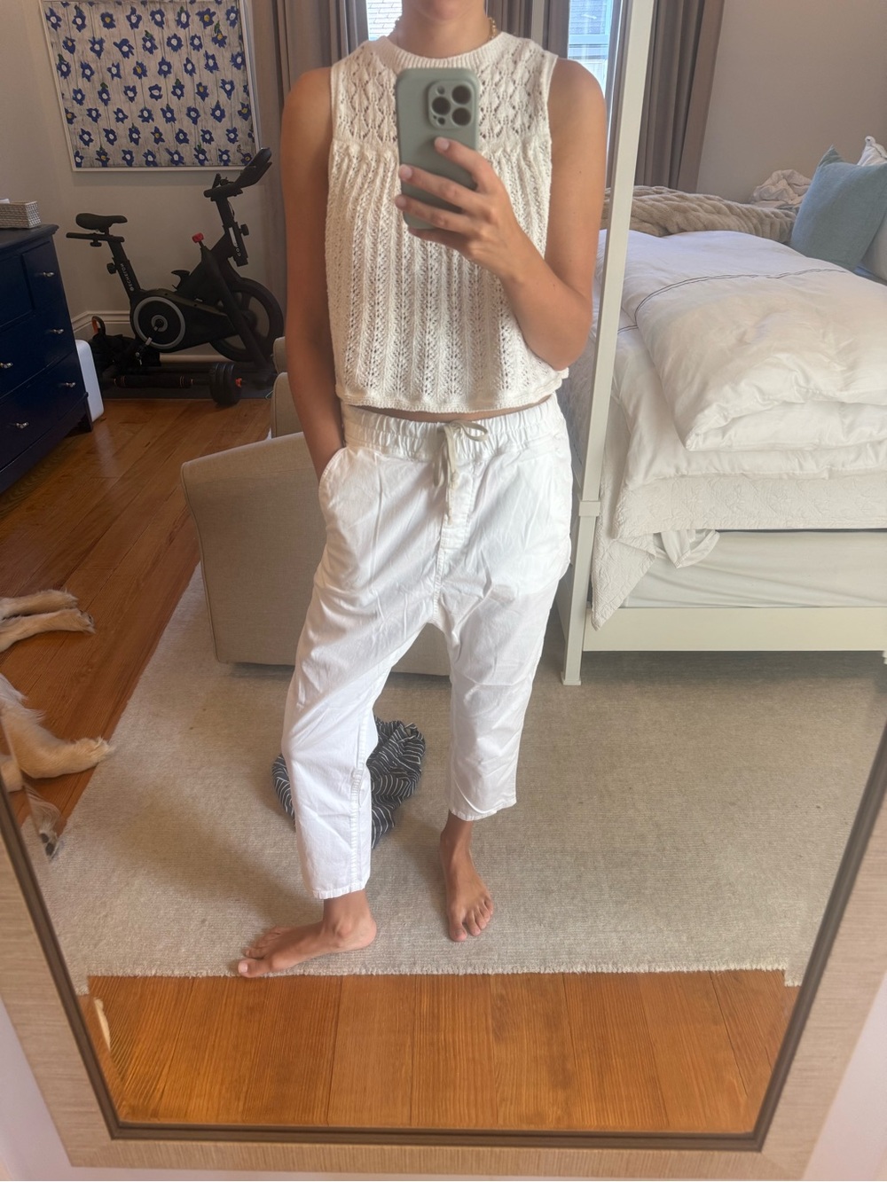 Nili Lotan White Drop Pants